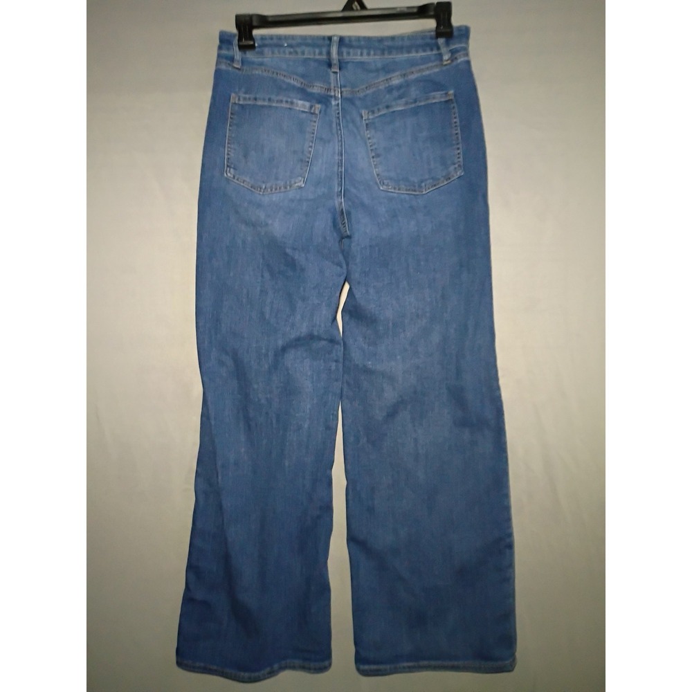 Chicos Wide Leg Jeans Womens 1R 30x31 Blue Denim High Rise Stovepipe Stretch - Picture 6 of 8